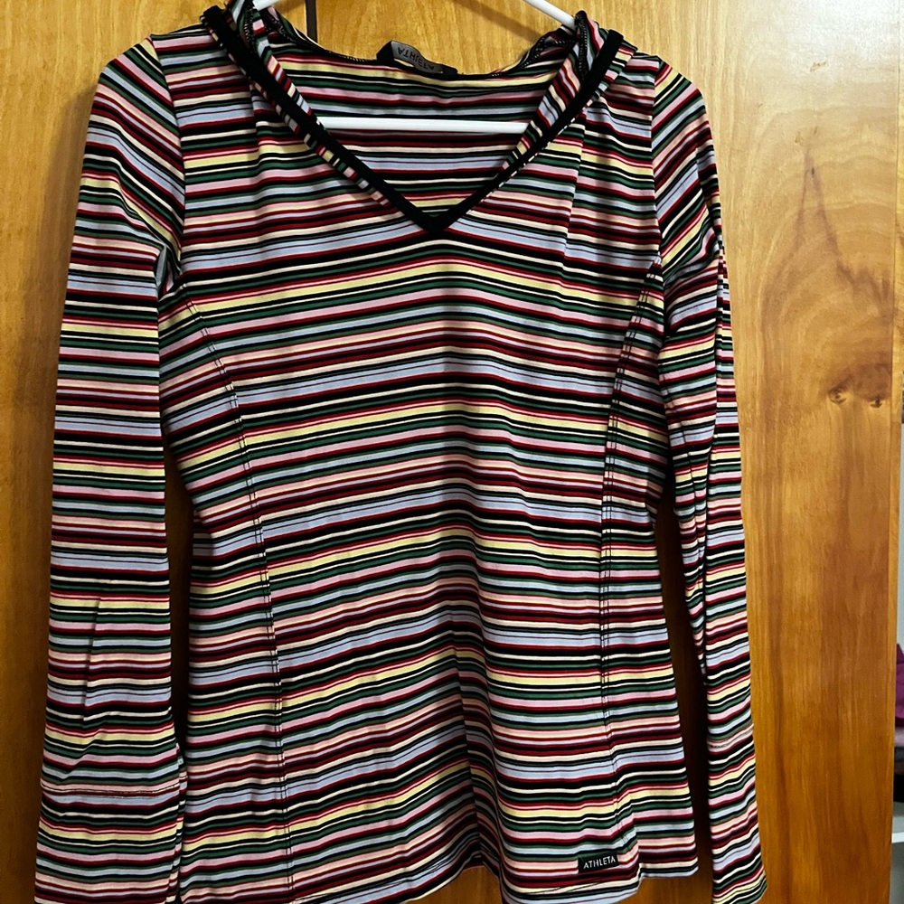 Athleta Striped Long Sleeve hoodie